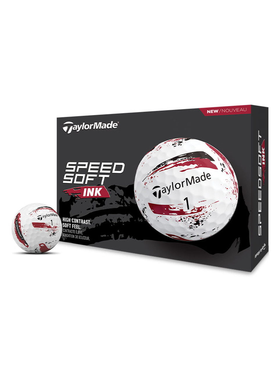 *NEW TAYLORMADE SPEEDSOFT INK DOZEN GOLF BALLS RED